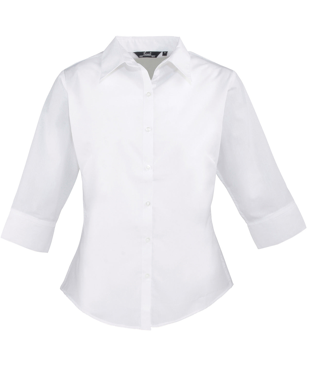 Women's ¾ sleeve poplin blouse - White