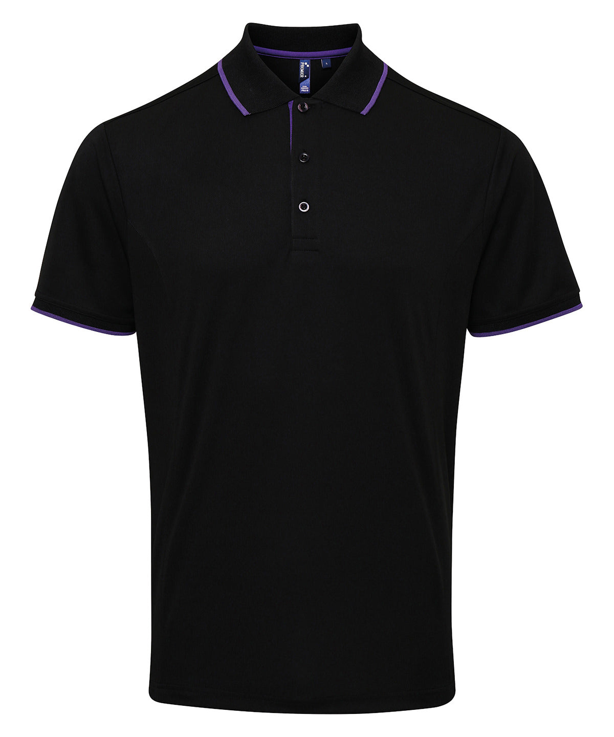 Contrast Coolchecker® polo - Black/Purple