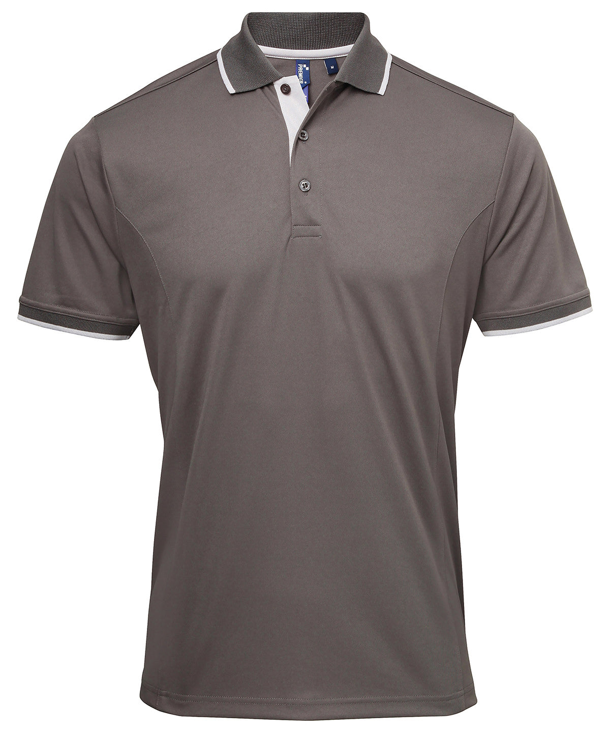 Contrast Coolchecker® polo - Dark Grey/Silver