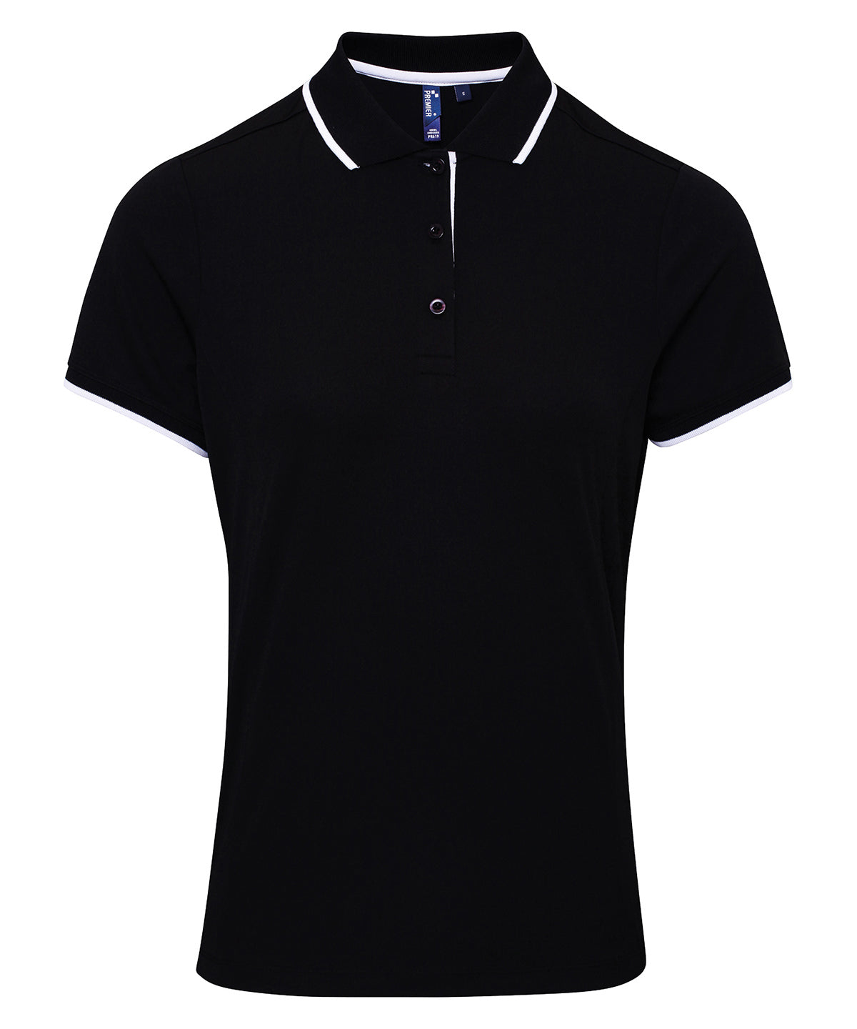 Women's contrast Coolchecker® polo - Black/White