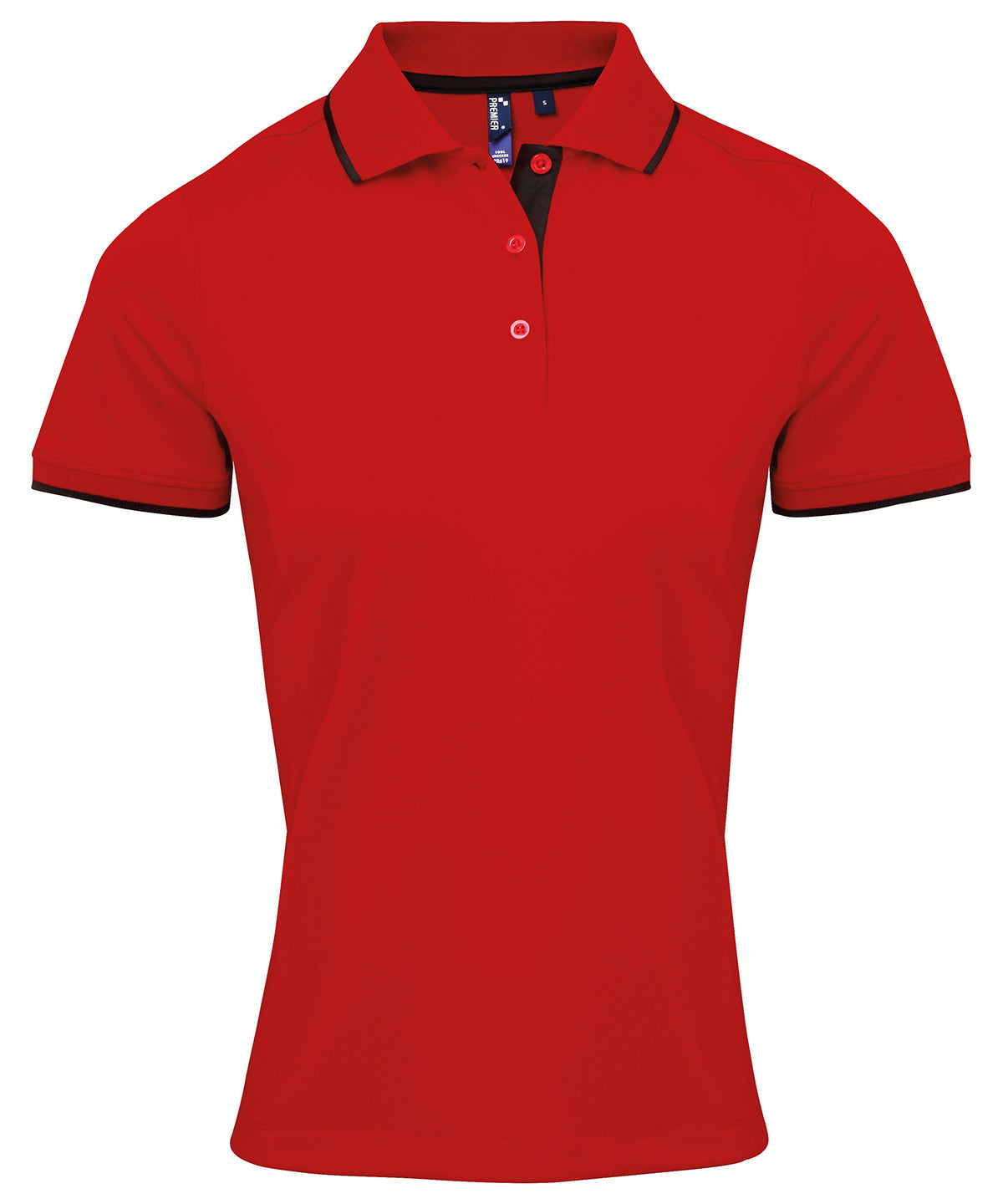 Women's contrast Coolchecker® polo - Red/Black