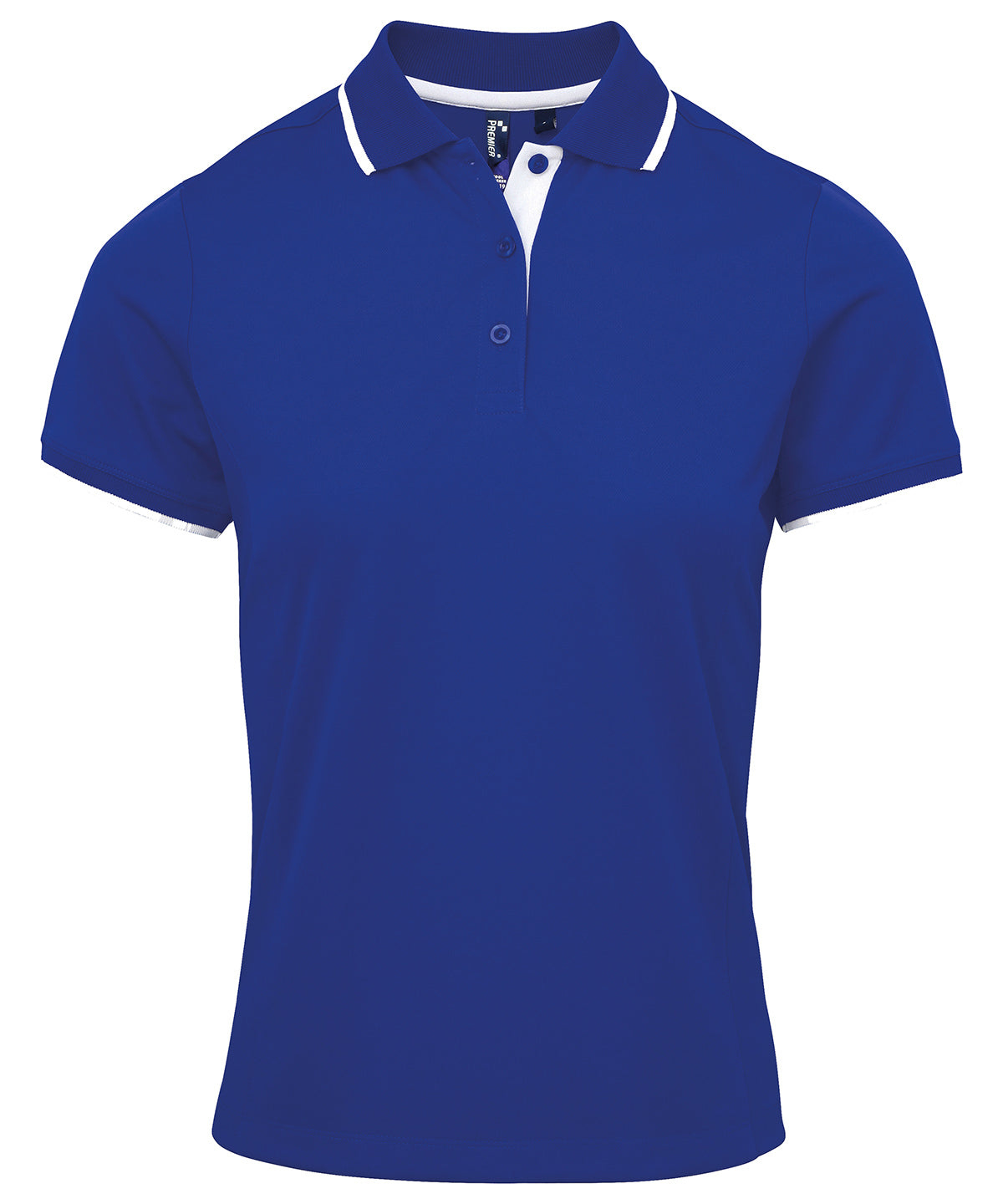 Women's contrast Coolchecker® polo - Royal/White