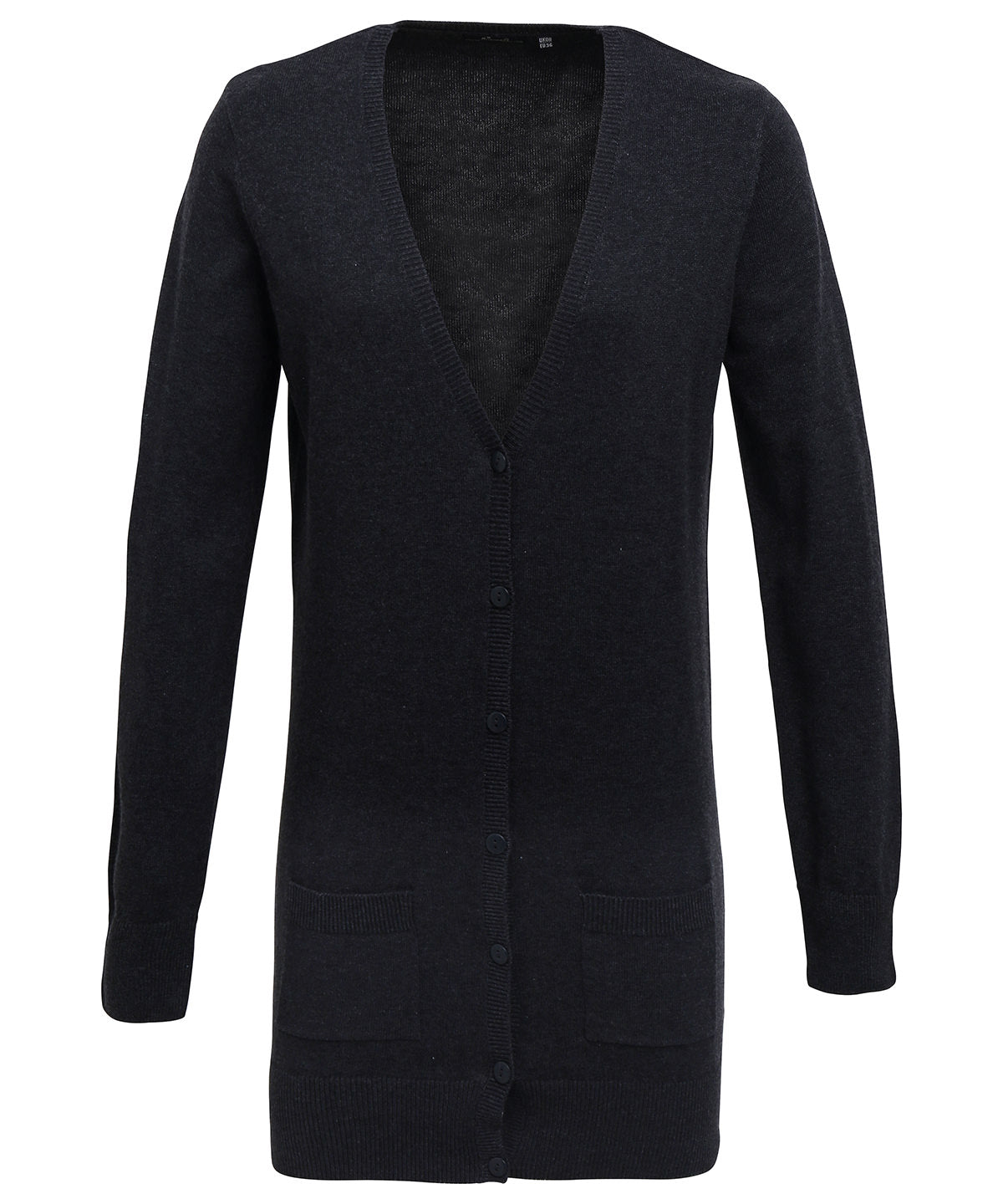 Women's longline knitted cardigan - Charcoal