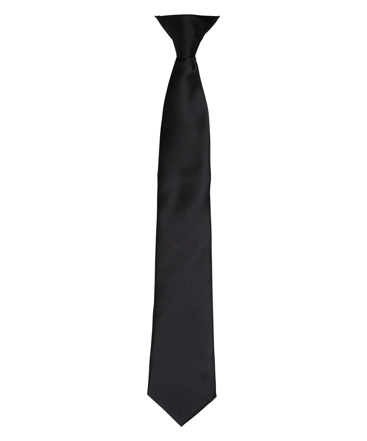 'Colours' satin clip tie - Black