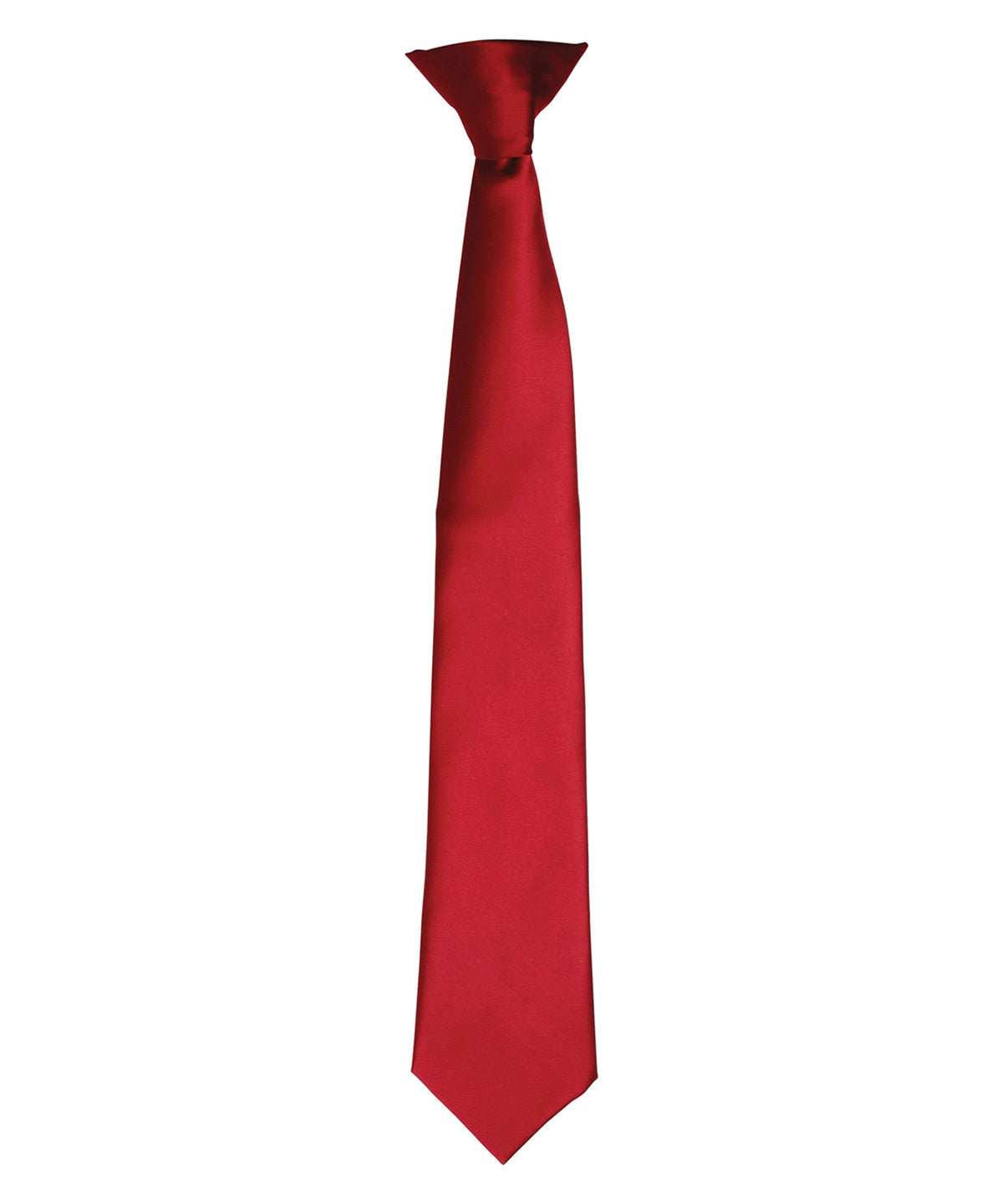 'Colours' satin clip tie - Burgundy
