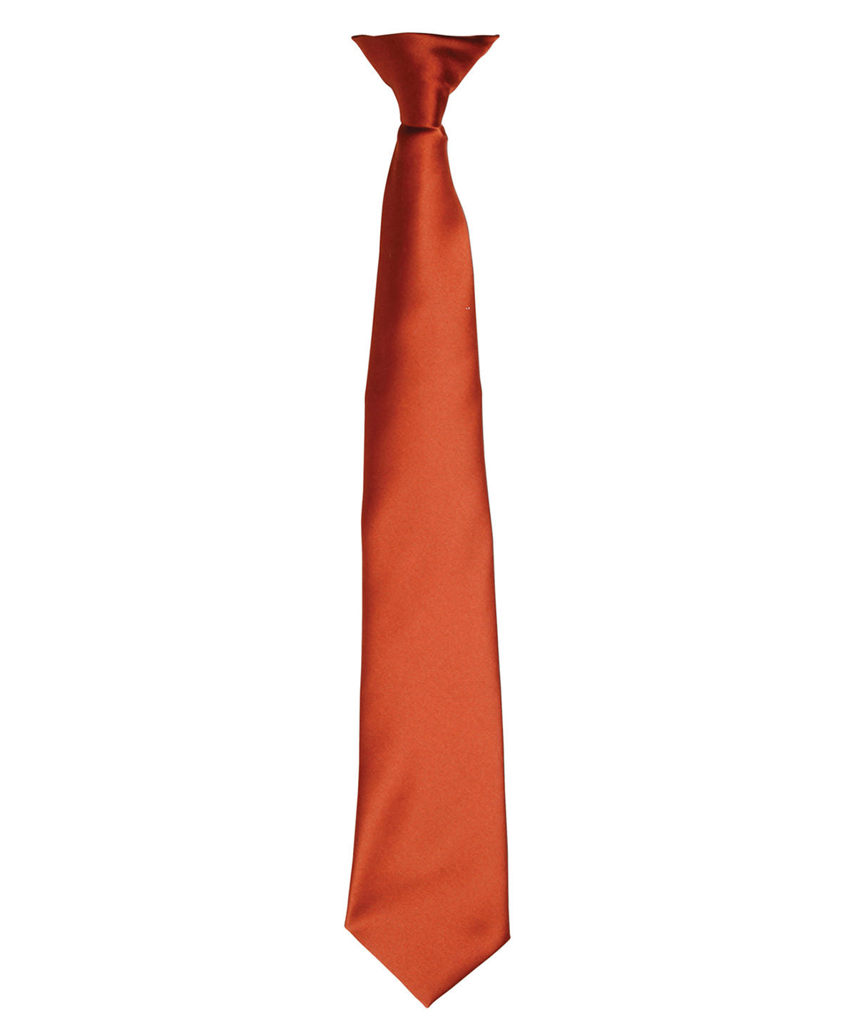 'Colours' satin clip tie - Chestnut