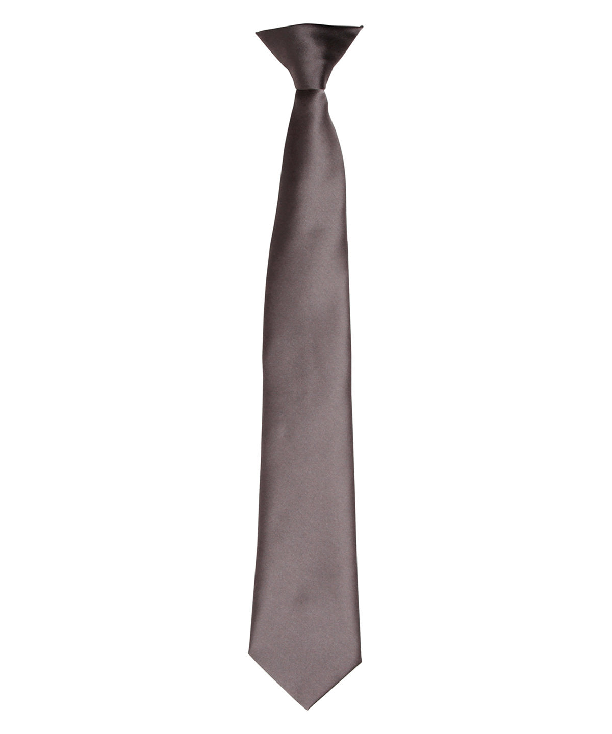 'Colours' satin clip tie - Dark Grey