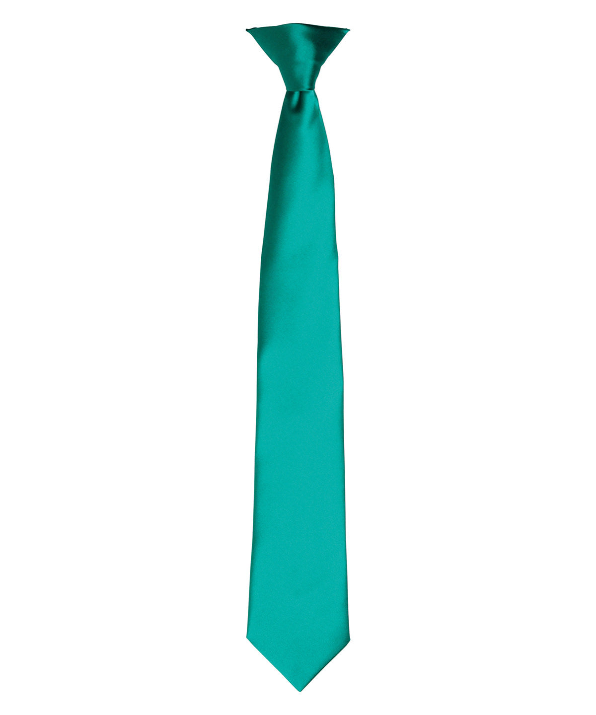 'Colours' satin clip tie - Emerald
