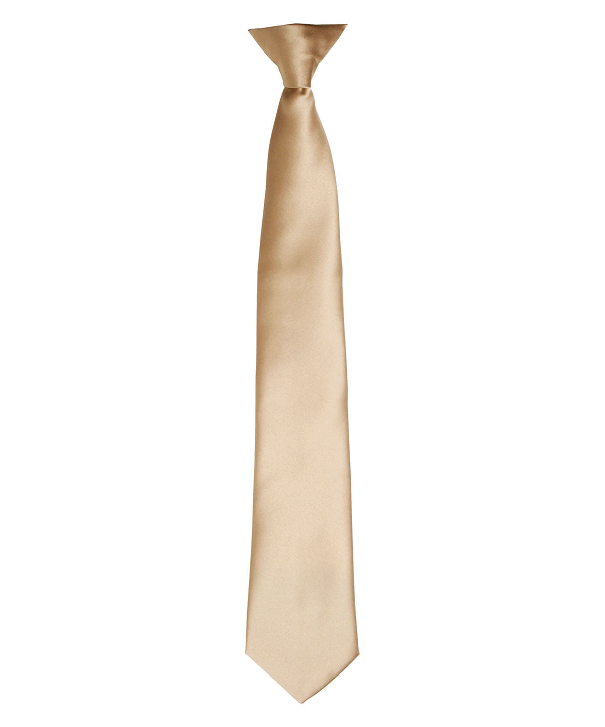'Colours' satin clip tie - Khaki