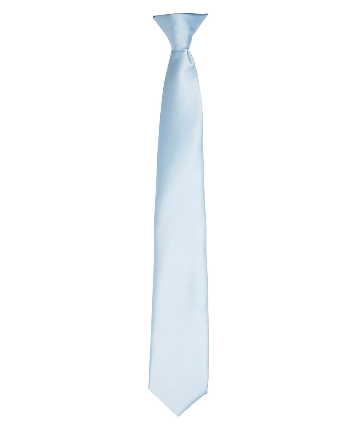 'Colours' satin clip tie - Light Blue