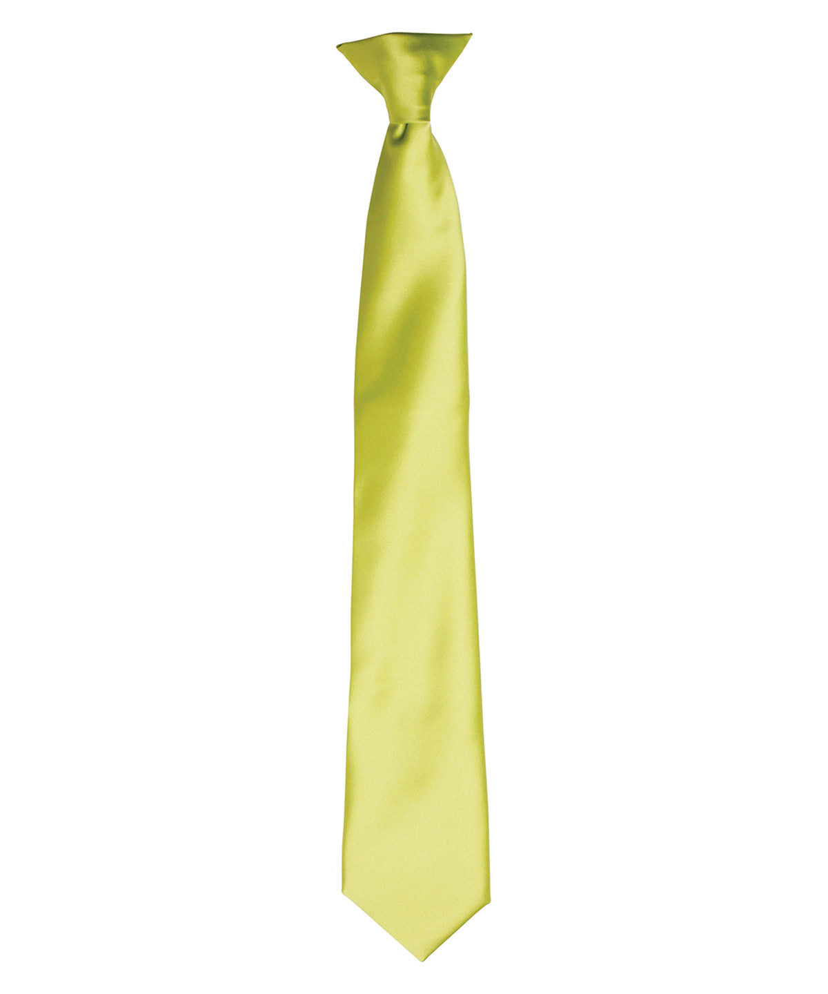 'Colours' satin clip tie - Lime