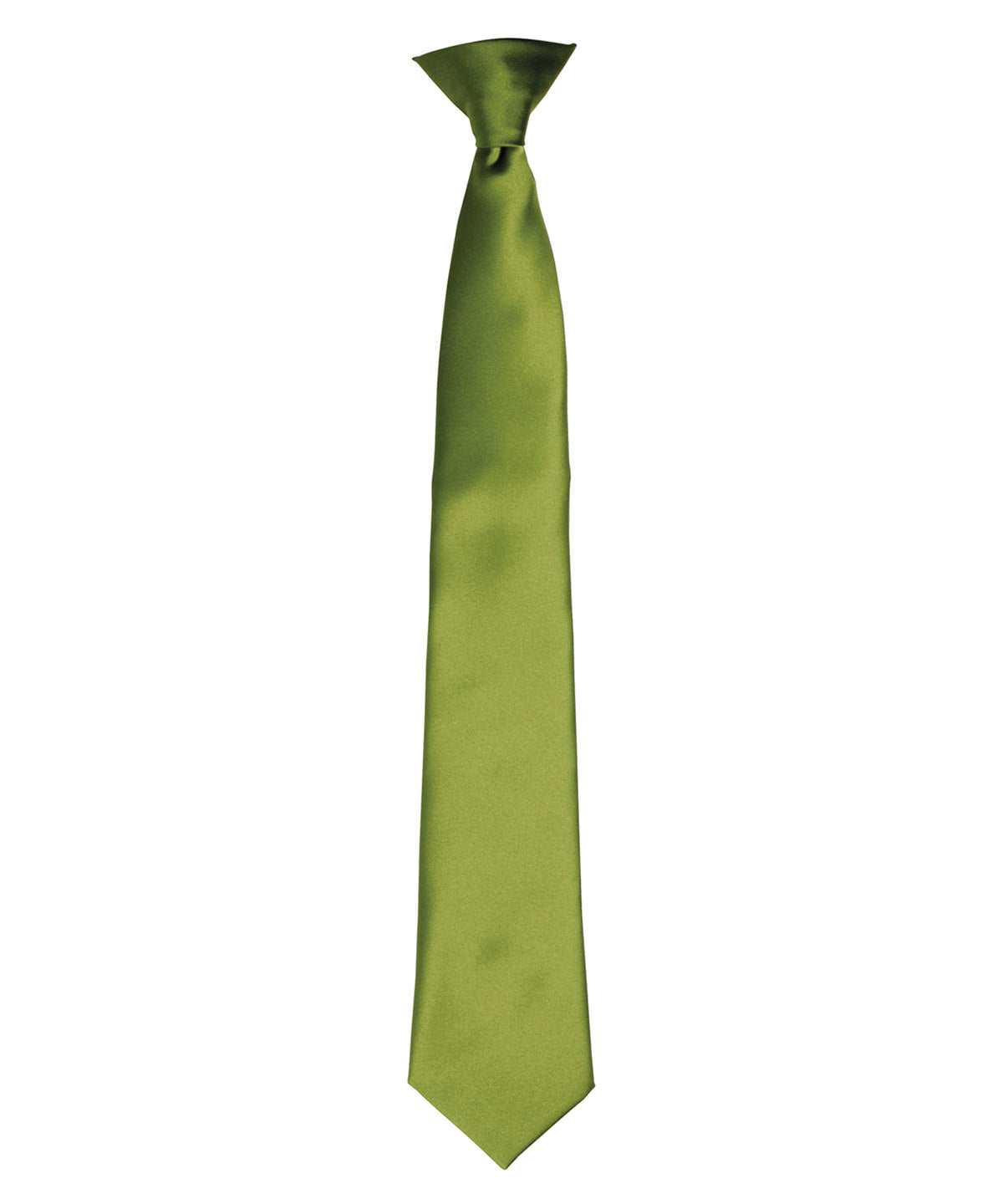 'Colours' satin clip tie - Oasis Green