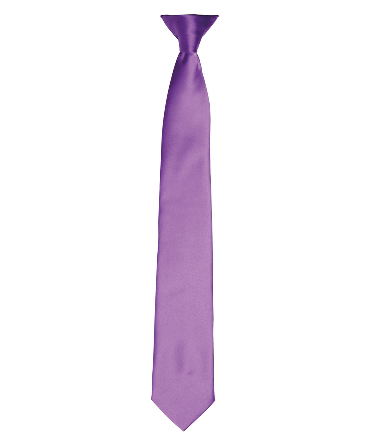 'Colours' satin clip tie - Rich Violet