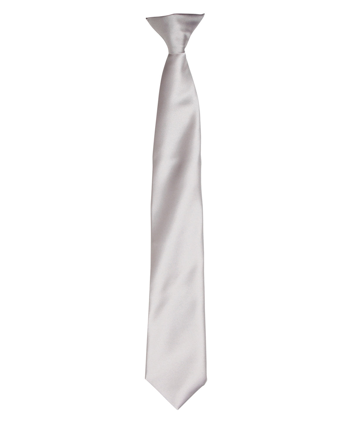 'Colours' satin clip tie - Silver