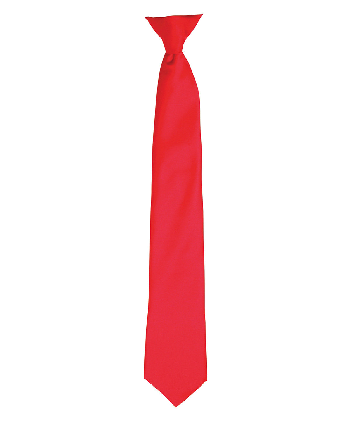'Colours' satin clip tie - Strawberry Red