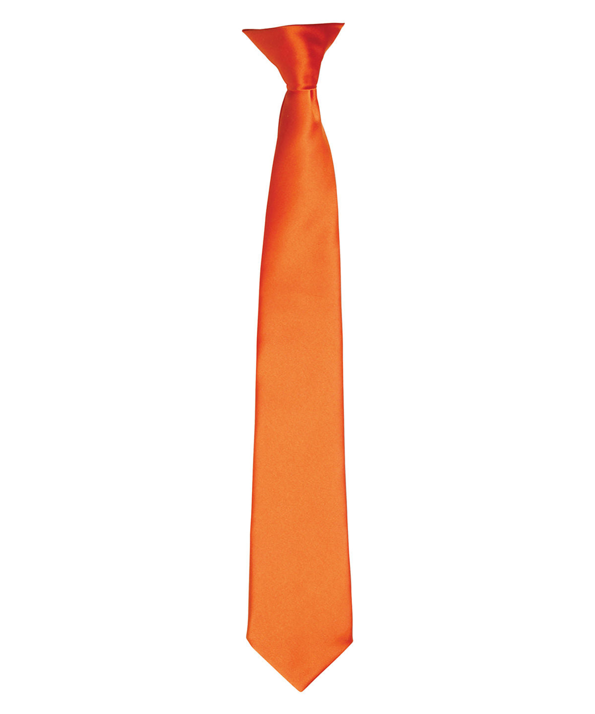 'Colours' satin clip tie - Terracotta