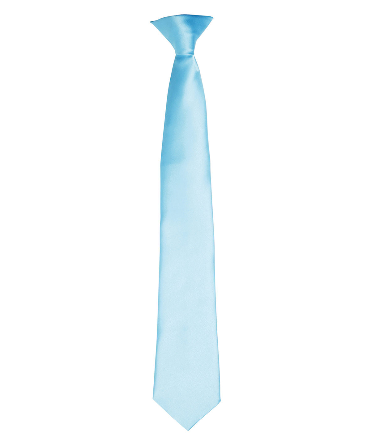 'Colours' satin clip tie - Turquoise