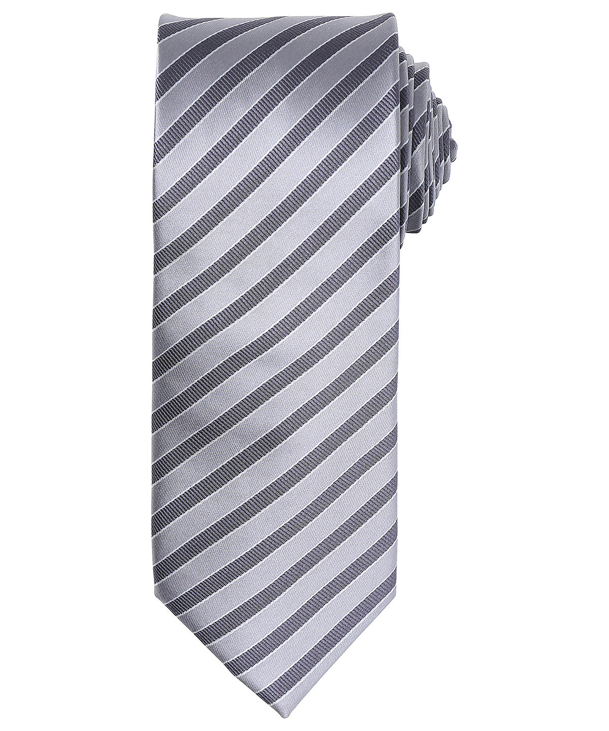 Double stripe tie - Silver/Dark Grey