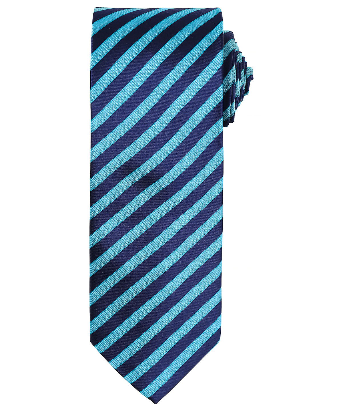 Double stripe tie - Turquoise/Navy