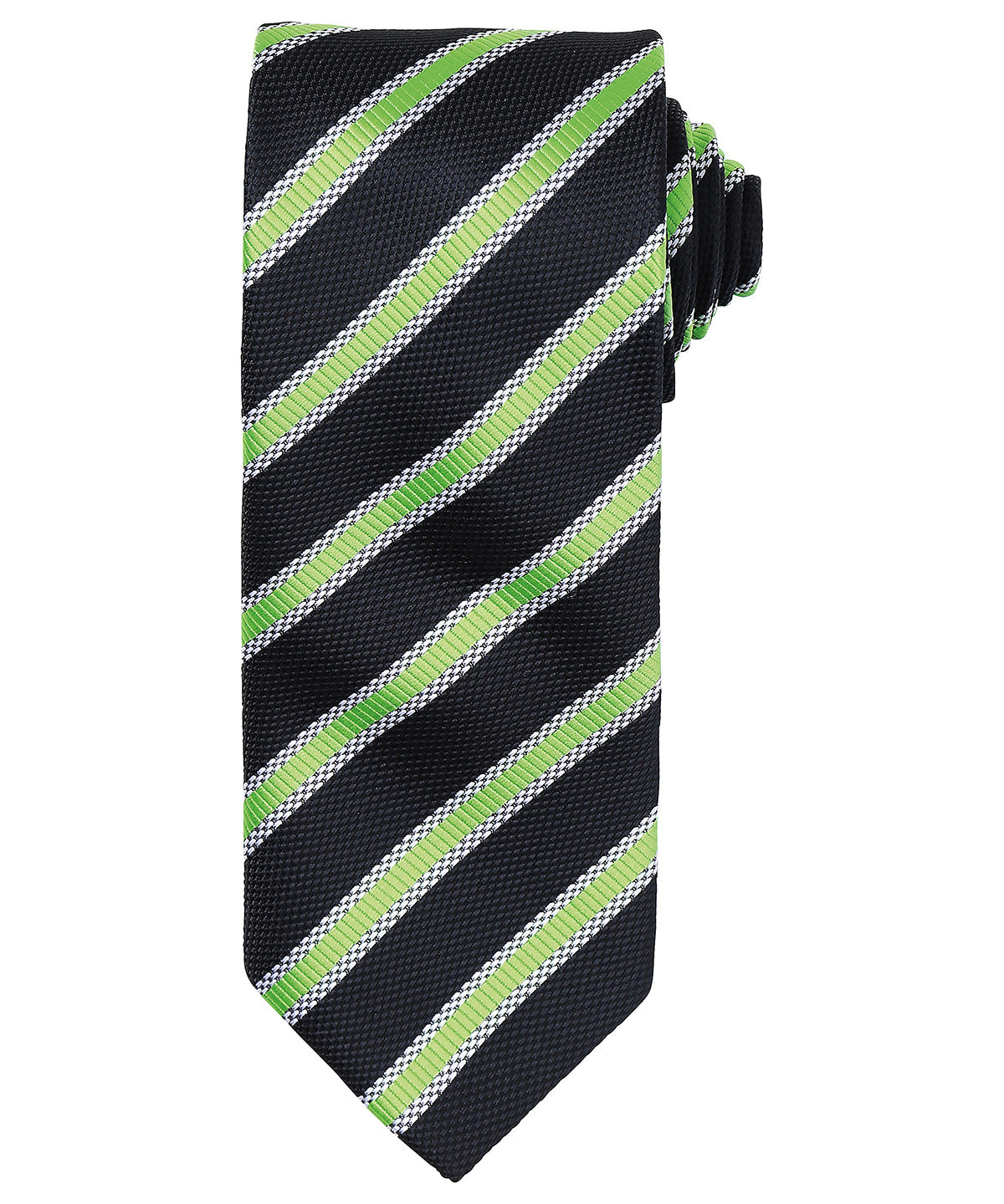 Waffle stripe tie - Black/Lime
