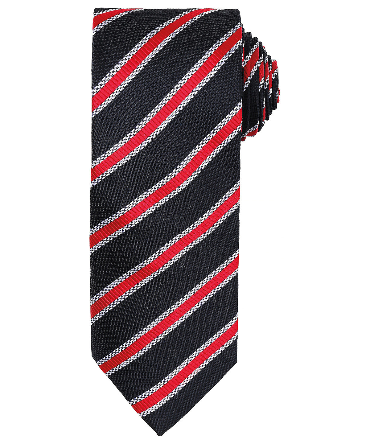 Waffle stripe tie - Black/Red