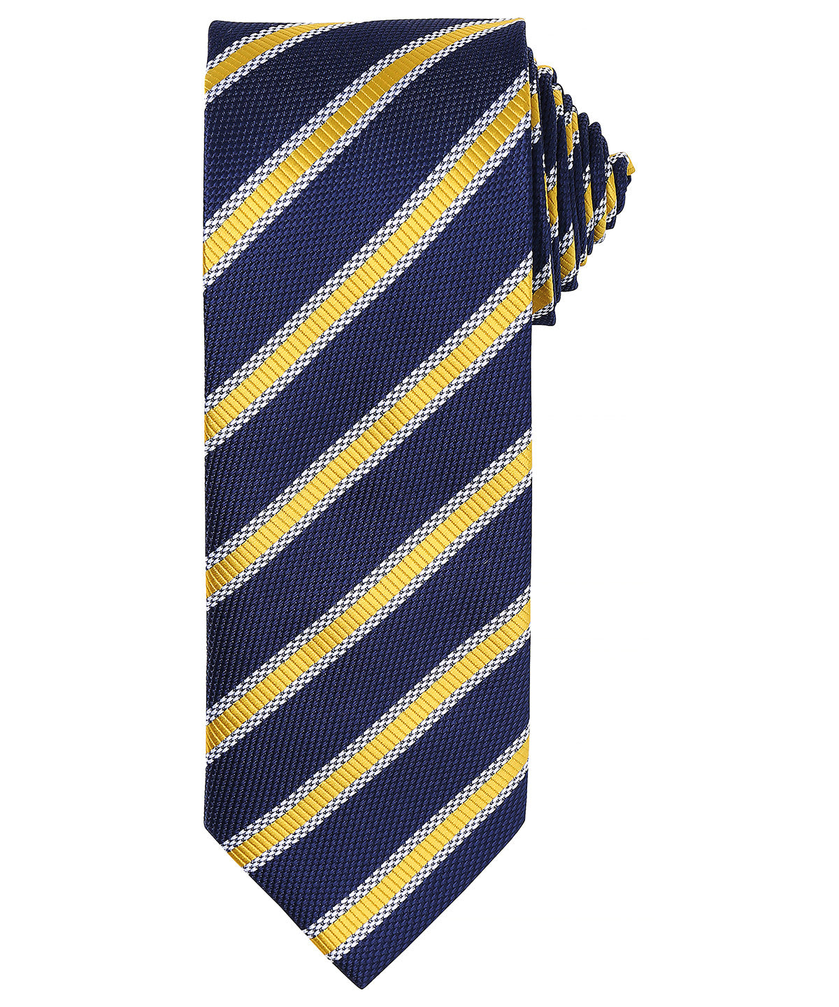Waffle stripe tie - Navy/Gold