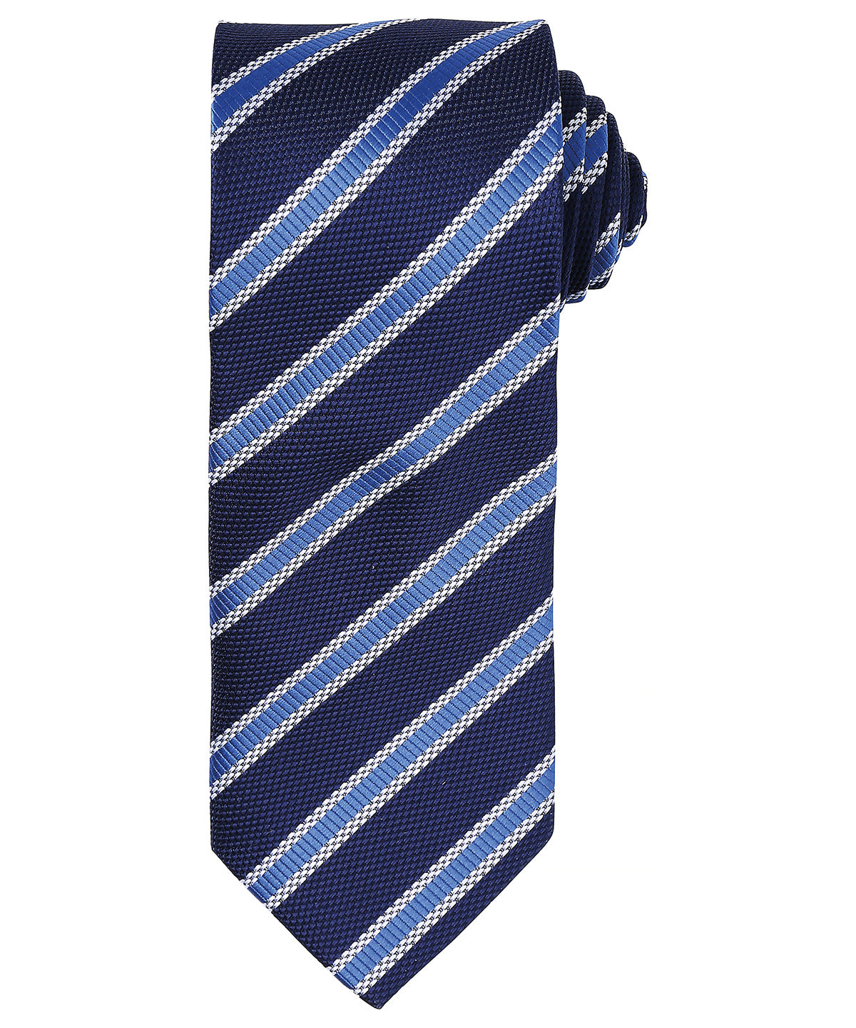 Waffle stripe tie - Navy/Royal