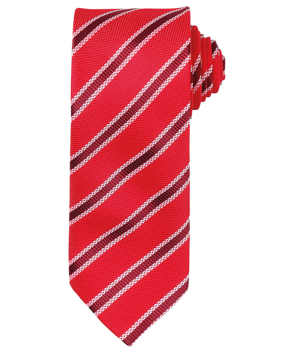 Waffle stripe tie - Red/Burgundy