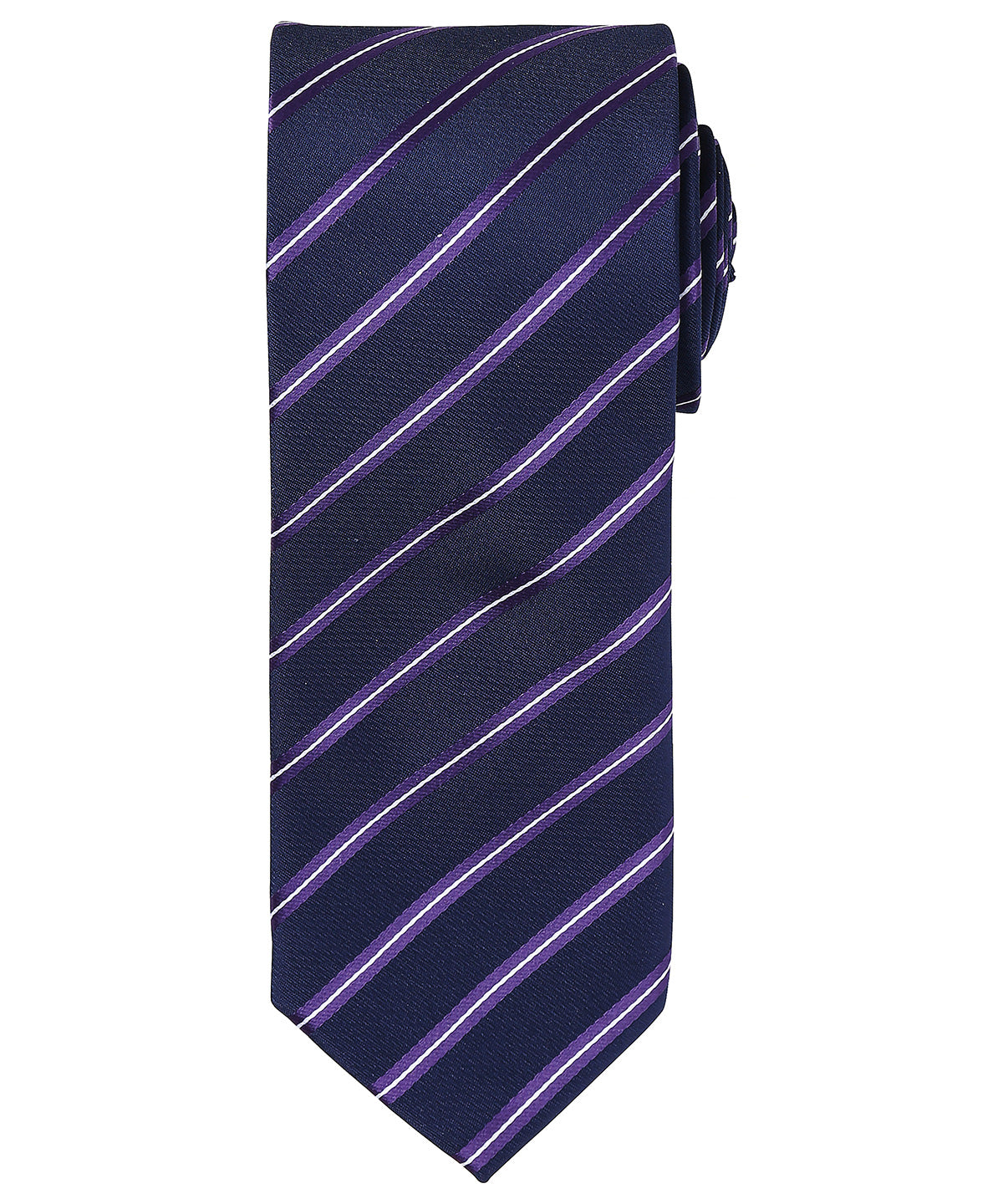 Sports stripe tie - Navy/Purple