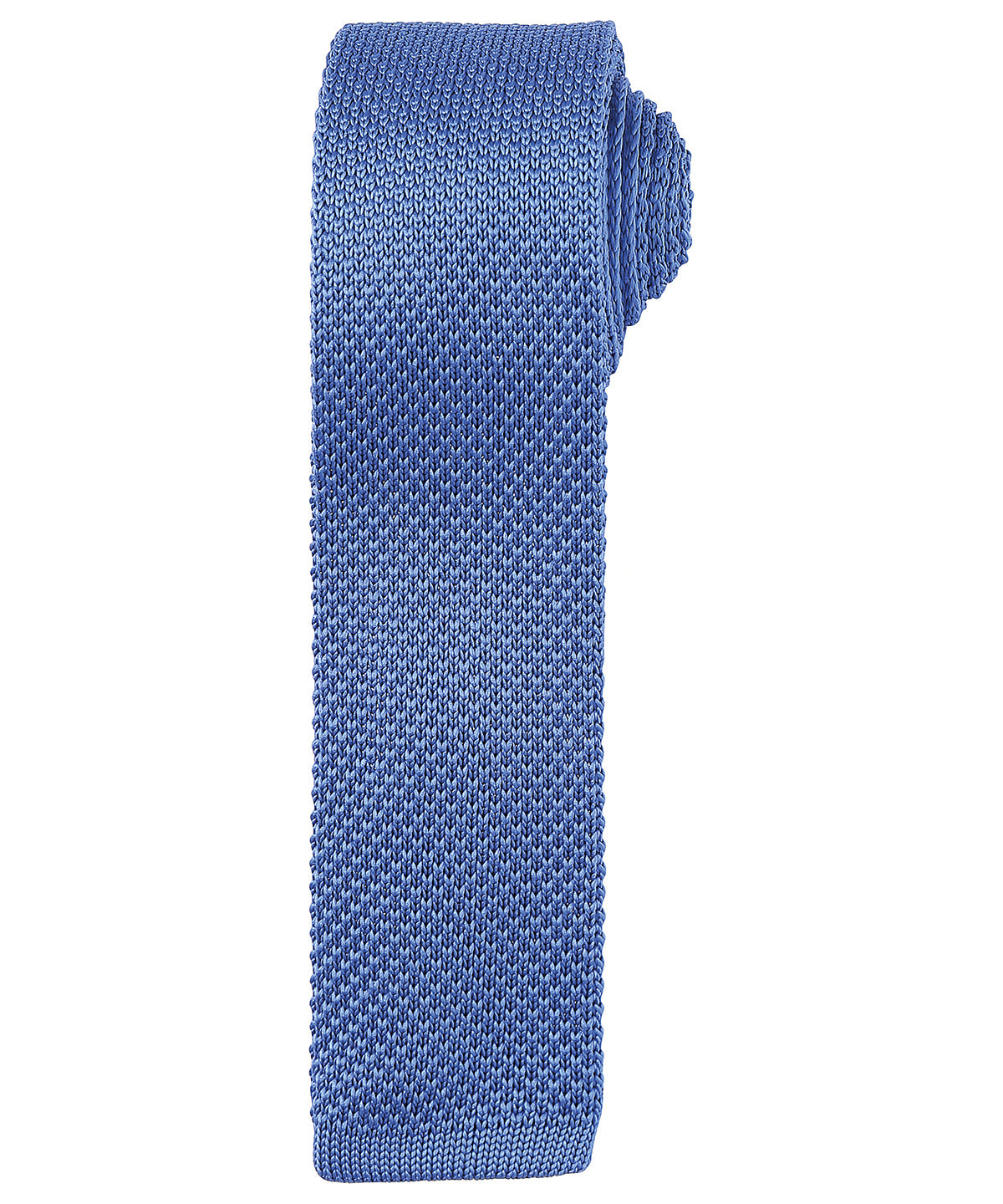 Slim knitted tie - Mid Blue
