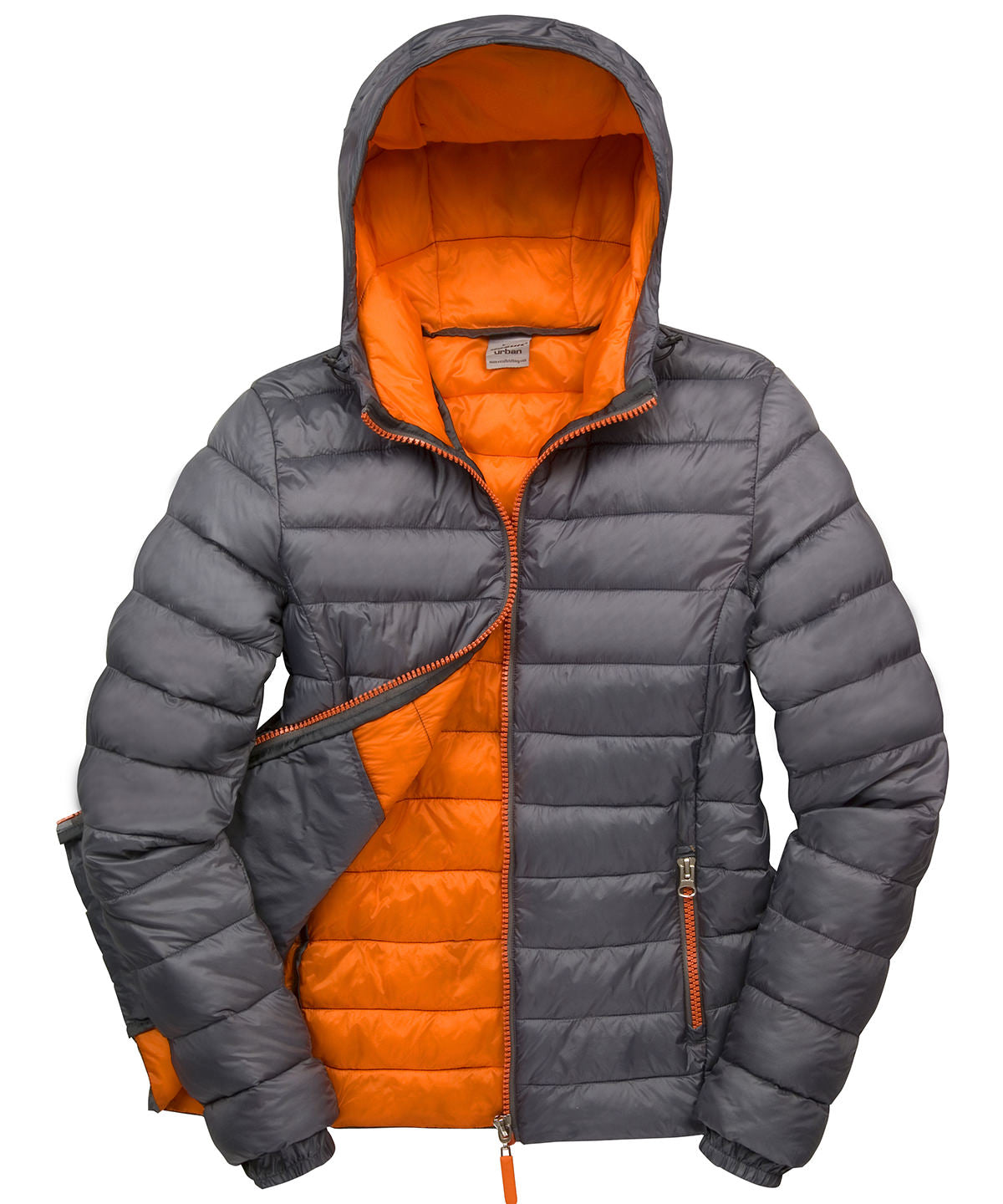 Women's Urban snow bird hooded jacket - Grey/Orange
