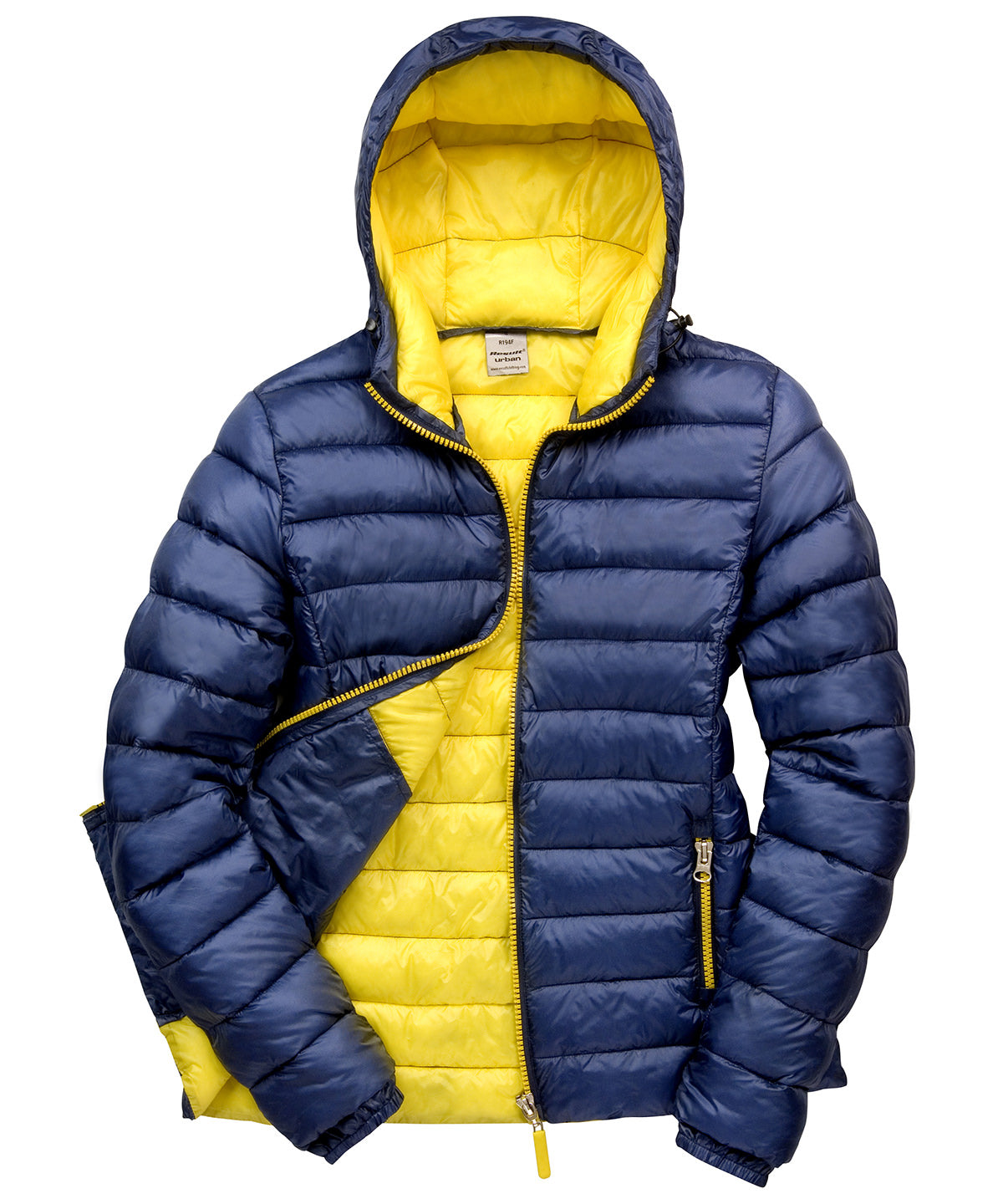Women's Urban snow bird hooded jacket - Navy/Yellow