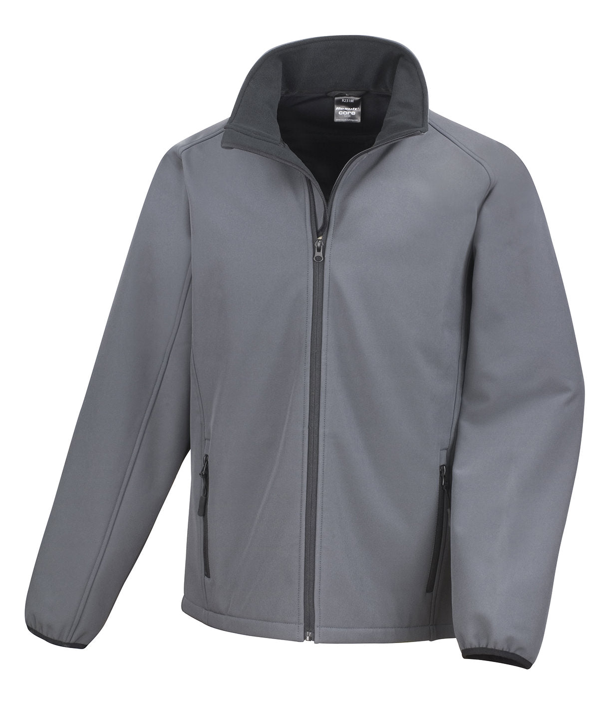 Core printable softshell jacket - Charcoal/Black