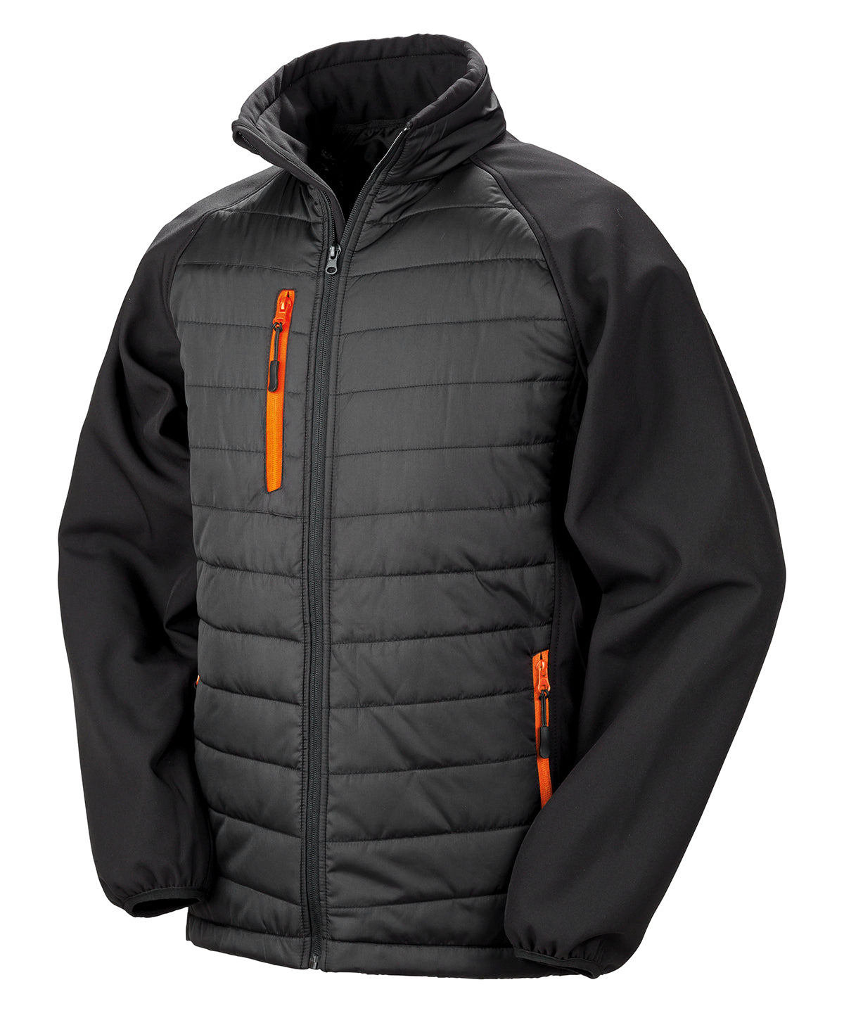 Compass padded softshell jacket  - Black/Orange
