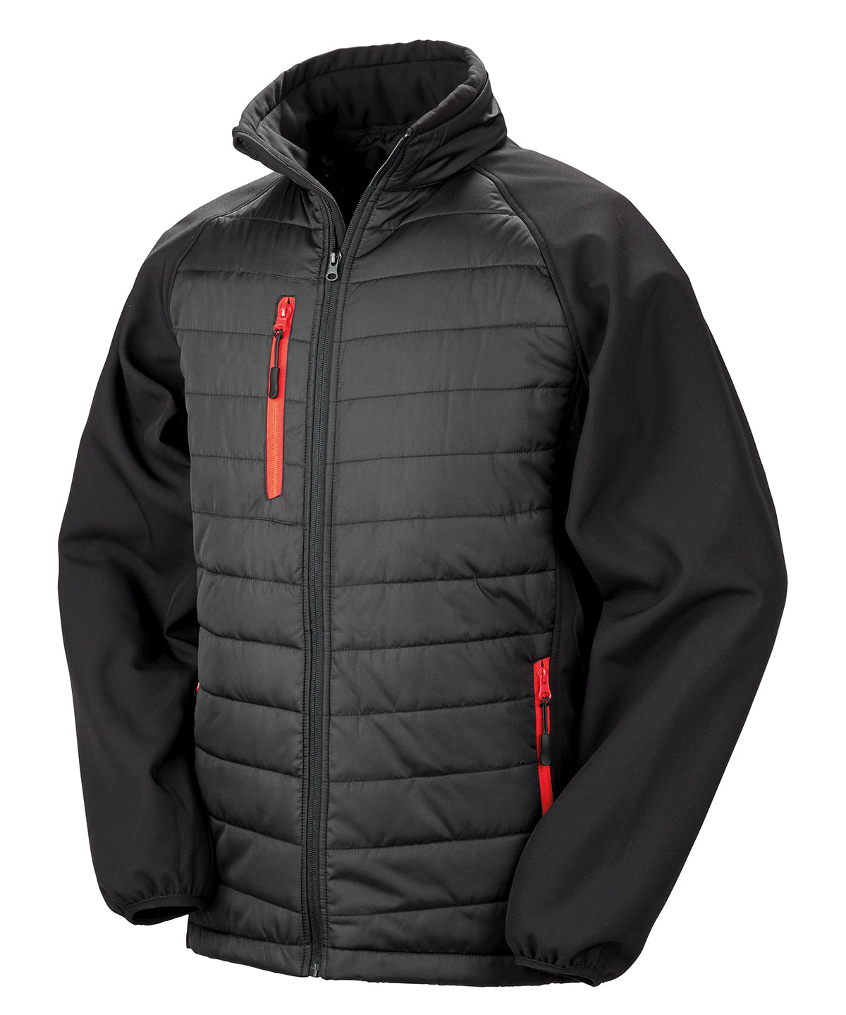 Compass padded softshell jacket  - Black/Red