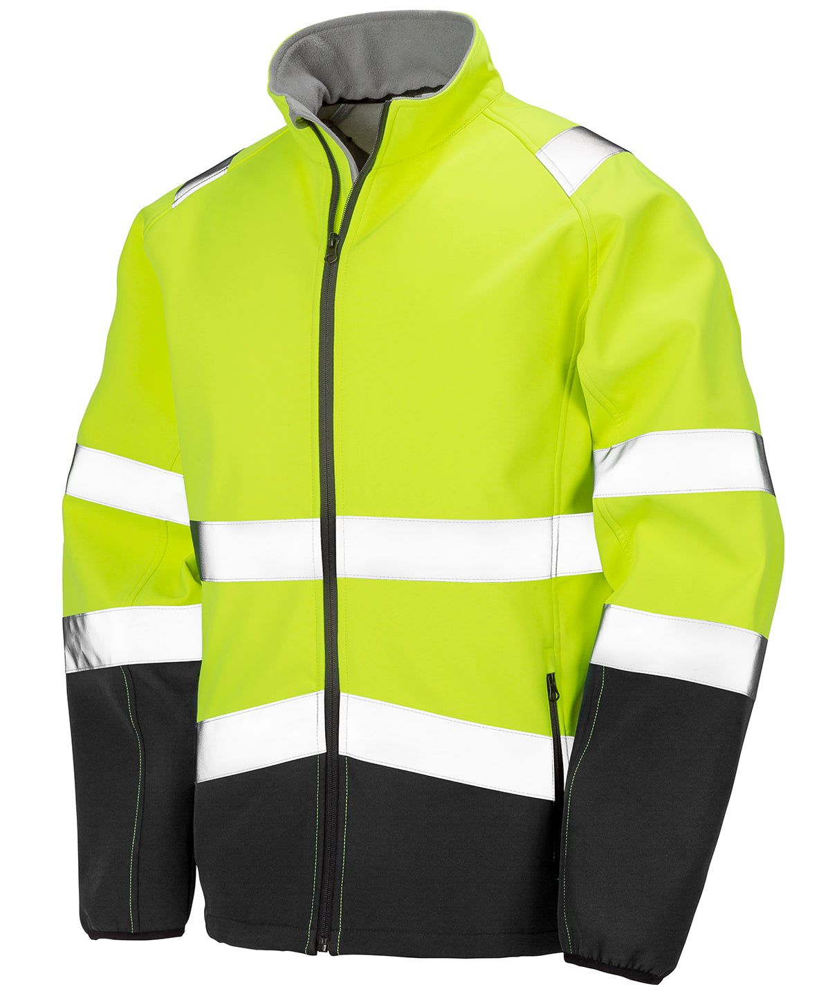 Printable safety softshell jacket  - Fluorescent Yellow/Black