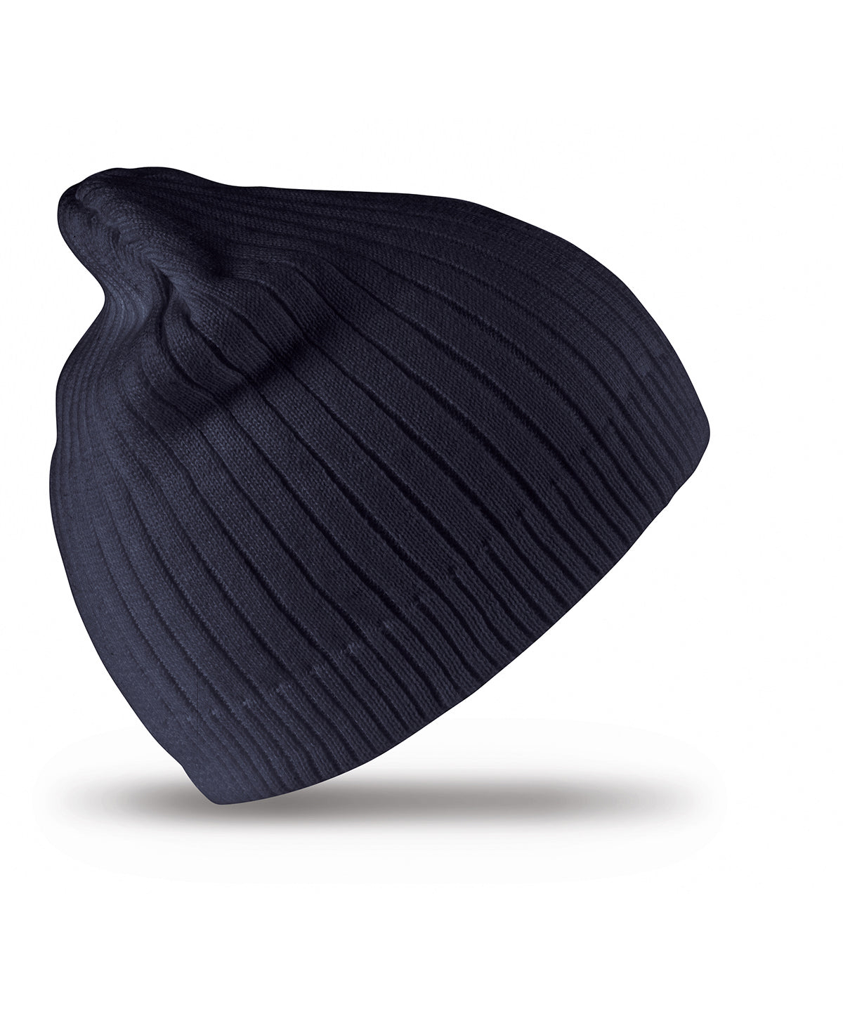 Cotton knitted beanie hat - Navy
