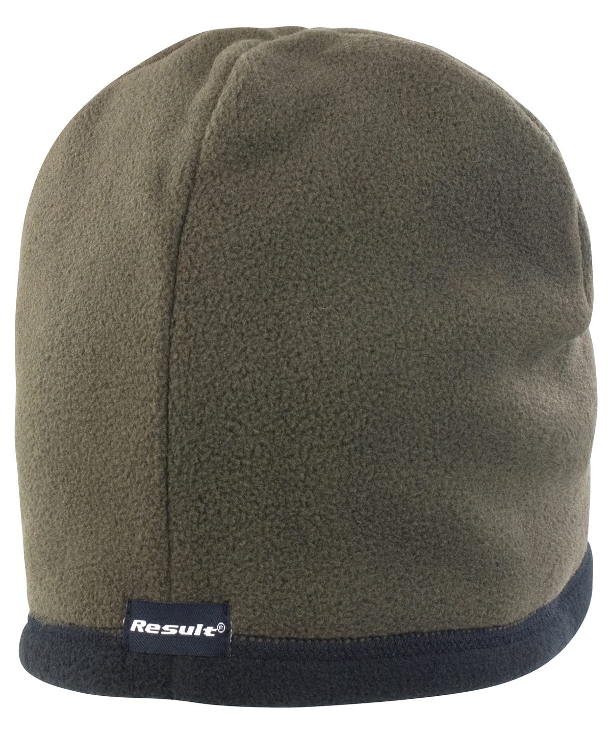 Reversible microfleece bob hat - Olive/Black