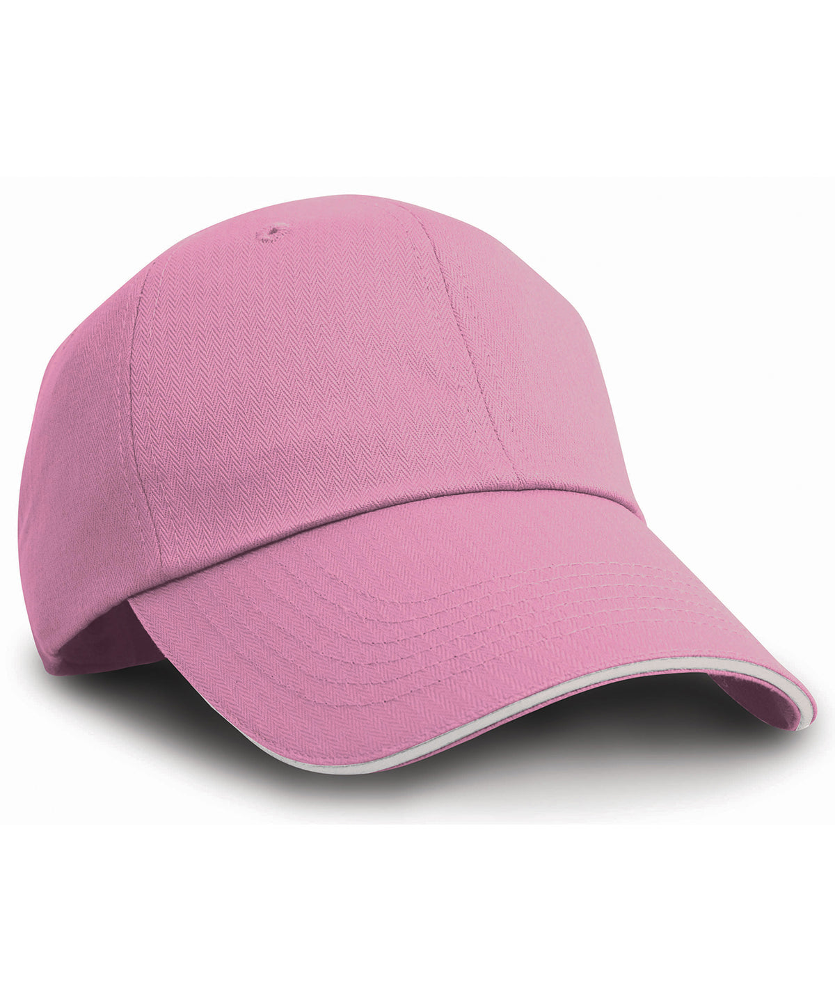 Herringbone cap with sandwich peak - Pink/White