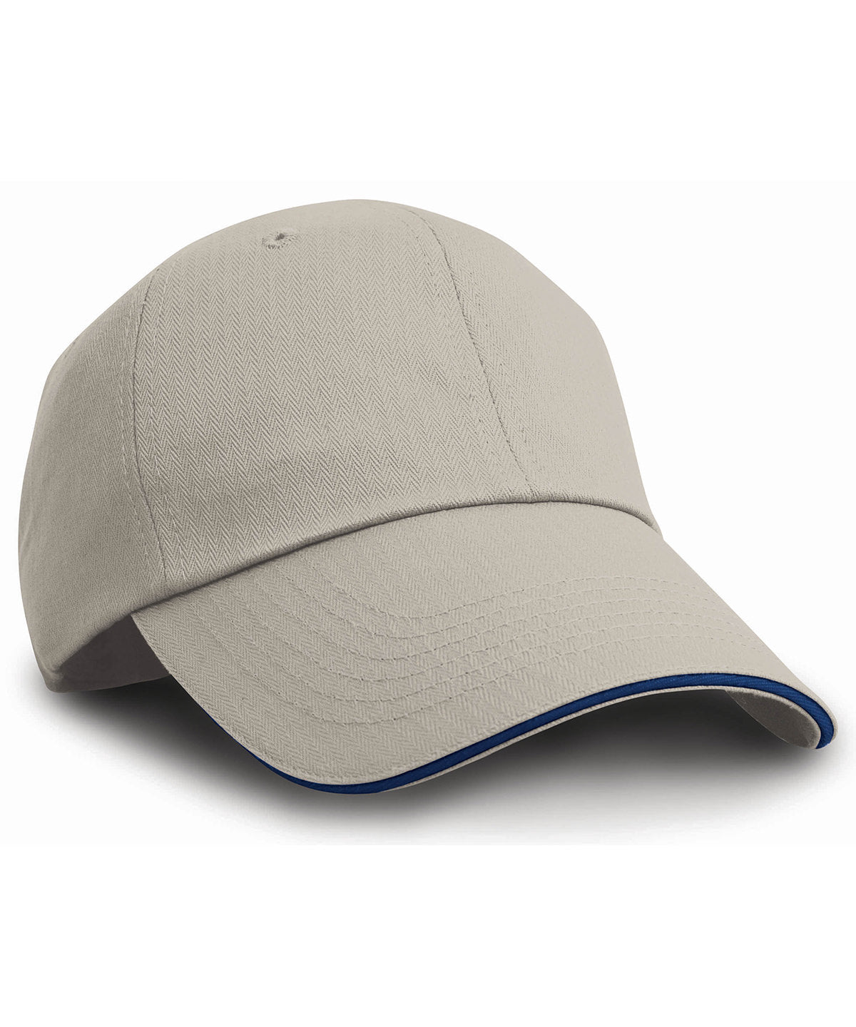 Herringbone cap with sandwich peak - Tan/Navy
