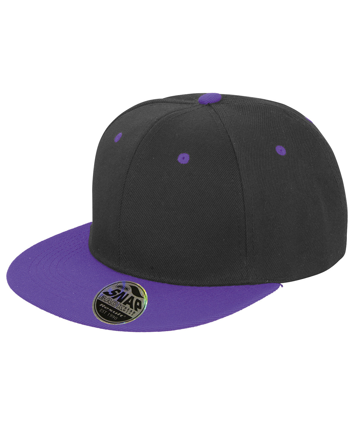 Bronx original flat peak snapback dual colour cap - Black/Purple