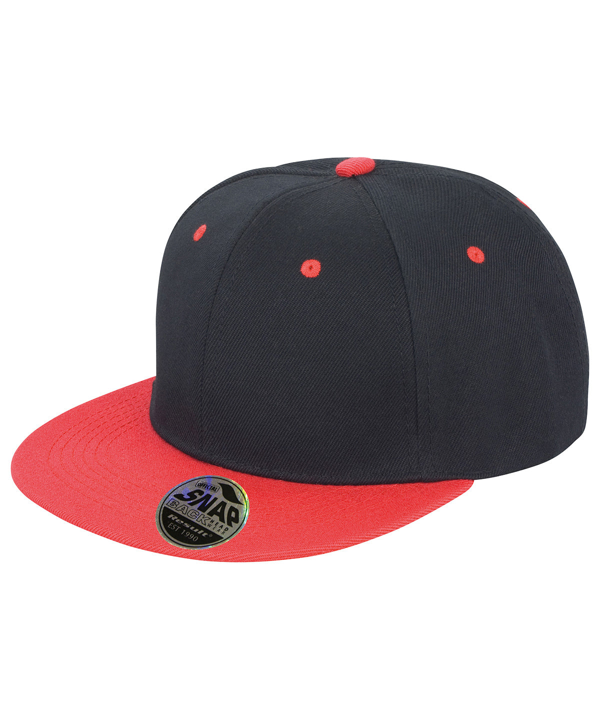 Bronx original flat peak snapback dual colour cap - Black/Red