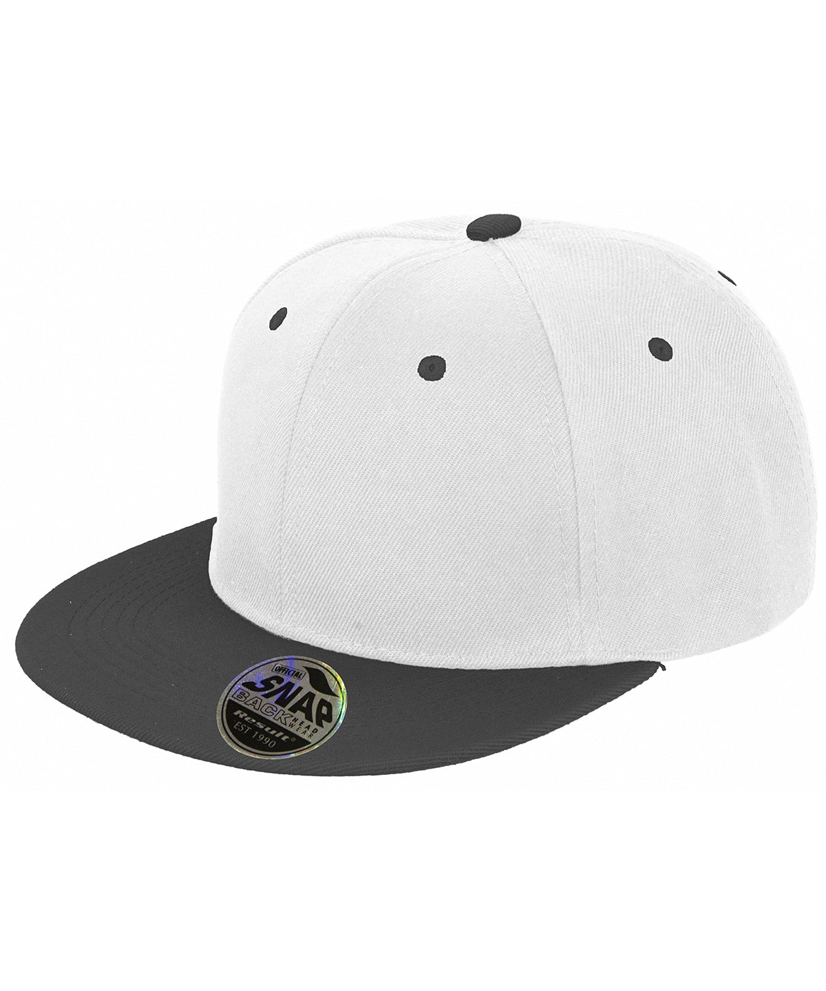 Bronx original flat peak snapback dual colour cap - White/Black