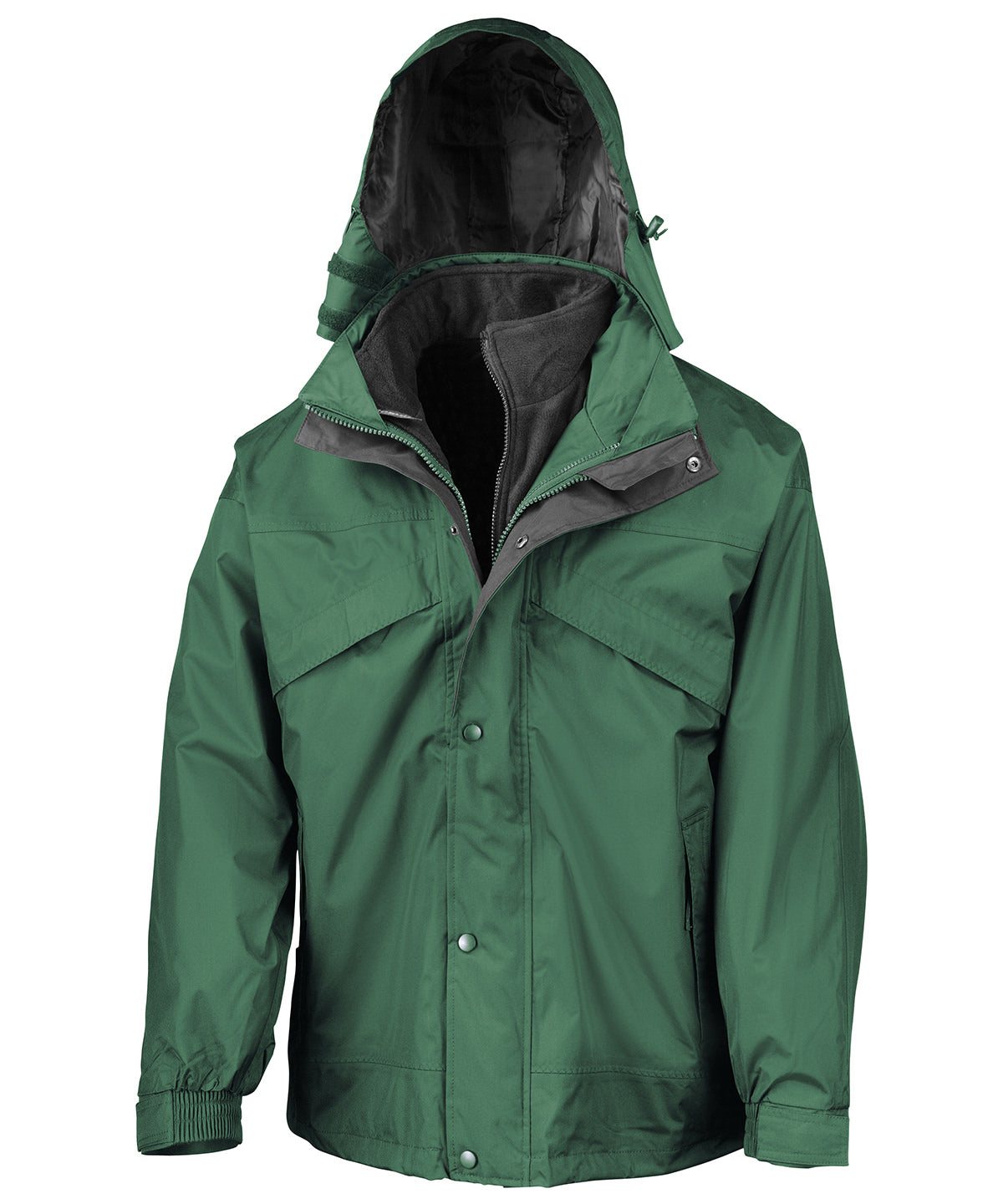 3-in-1 zip and clip jacket - Bottle/Black