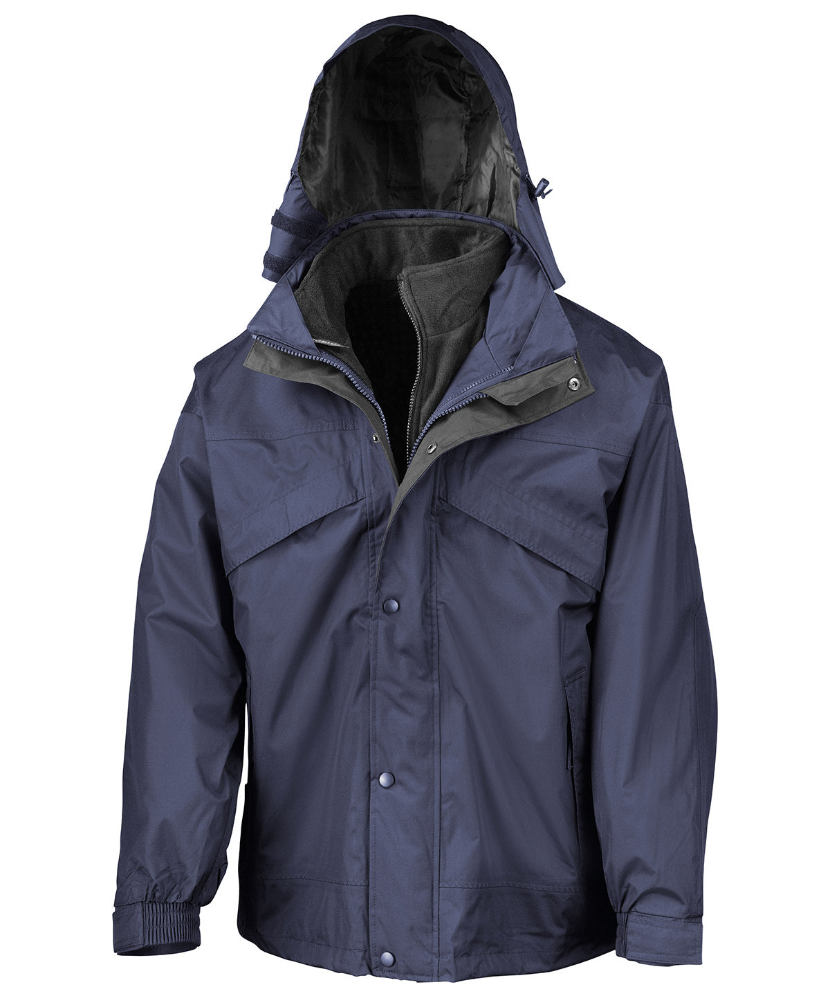 3-in-1 zip and clip jacket - Navy/Black