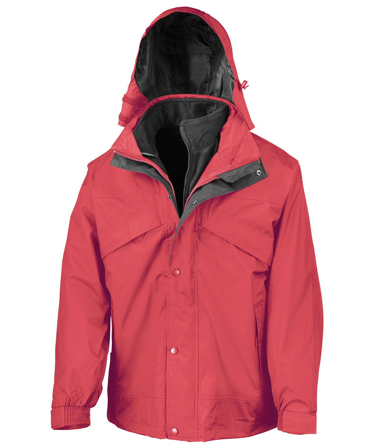 3-in-1 zip and clip jacket - Red/Black