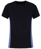 Women's TriDri® contrast panel performance t-shirt - French Navy/Blue Melange
