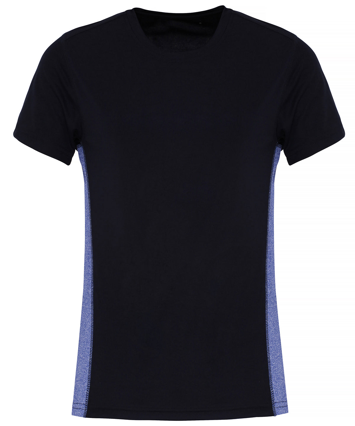 Women's TriDri® contrast panel performance t-shirt - French Navy/Blue Melange
