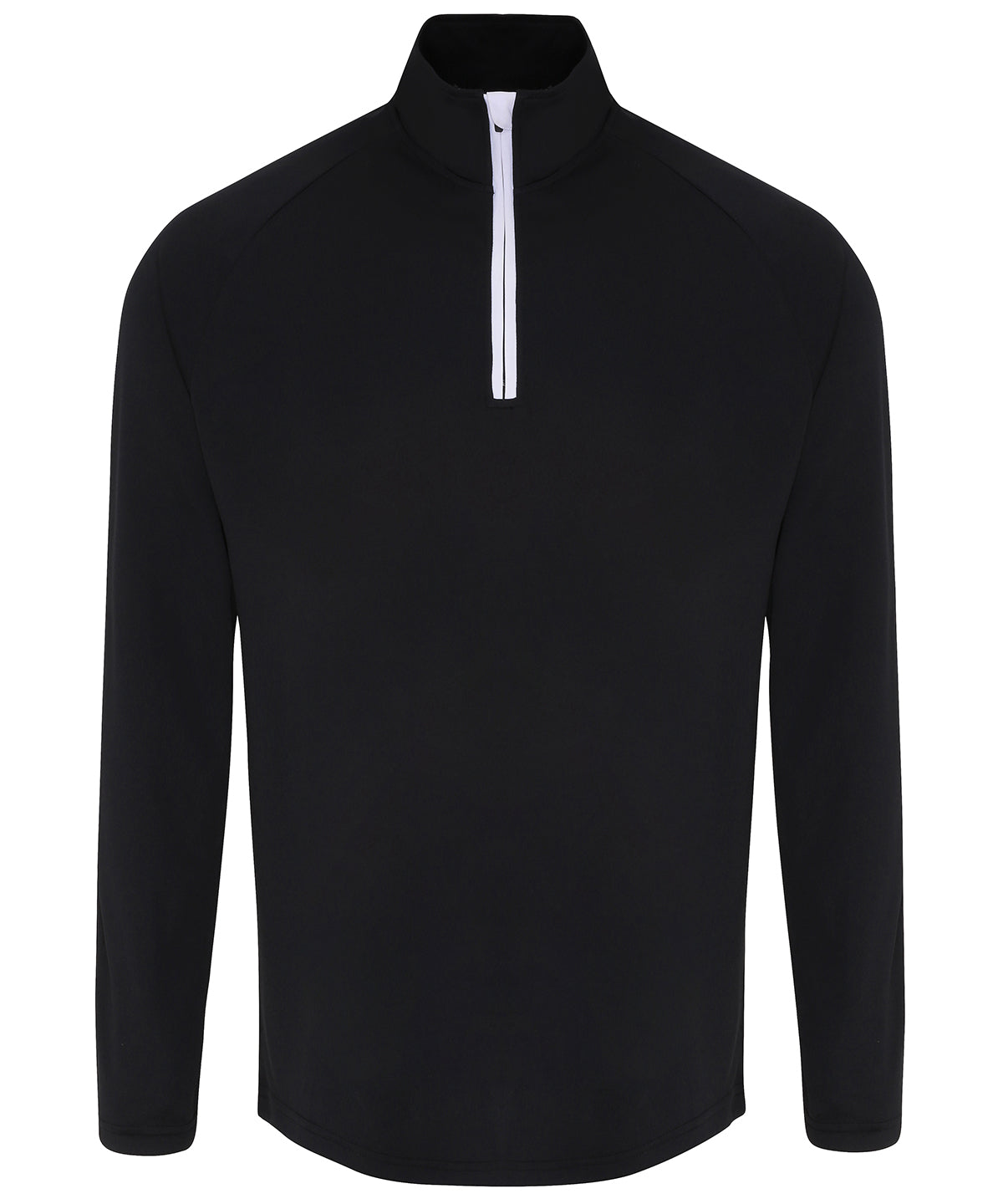 Men's TriDri® long sleeve performance ¼ zip top  - Black/White