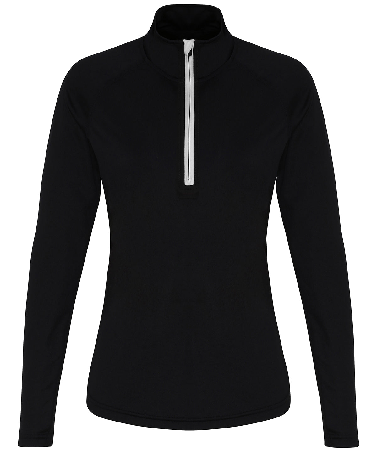 Women's TriDri® long sleeve performance ¼ zip - Black/White